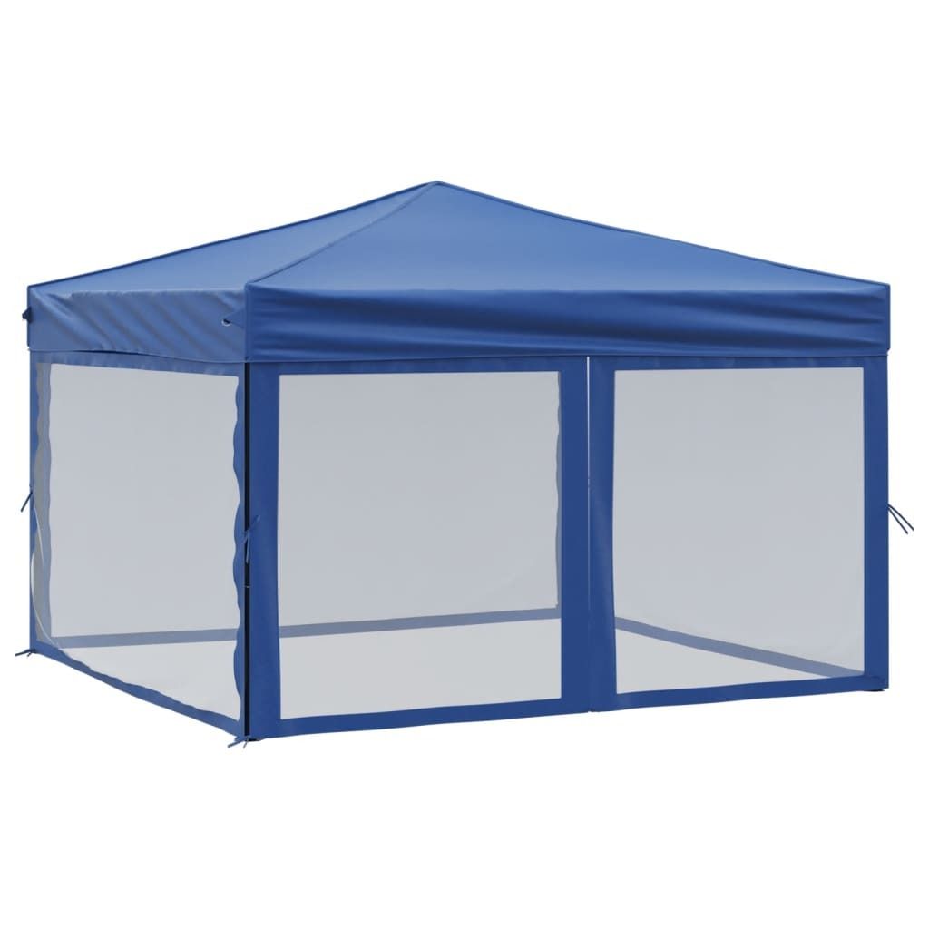 vidaXL Partyzelt Faltbar mit Seitenwänden Blau 3x3 m