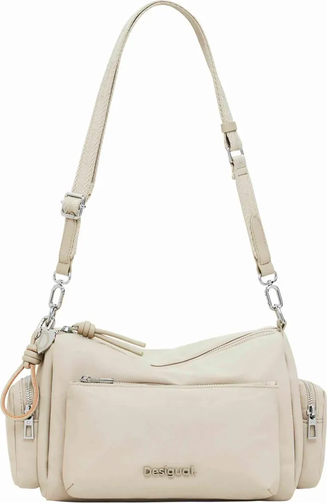 Grand sac cabas Desigual blanc brodé - Accessoire mode femme spacieux