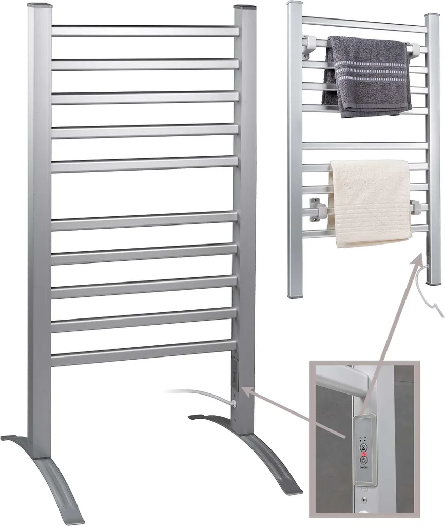 Sèche-serviettes alu Dirt Devil à double installation libre ou mur - 11