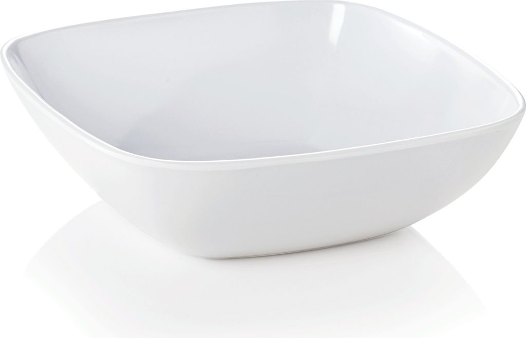 Schale eckig Melamin 230 ml weiß bruchfest 11,5 x 11,5 x 4 cm