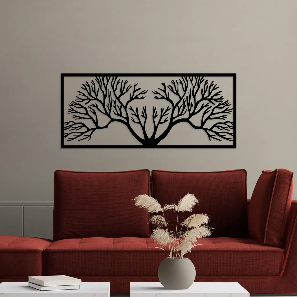 Déco murale métal noir Wallity Corne 90x38 cm pour un intérieur chic