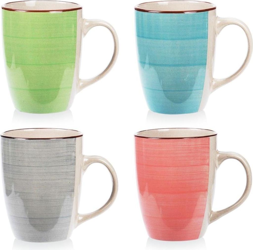 Kolorowe kubki ceramiczne w pudełku upominkowym - zestaw 4 Zdjęcie produktu 