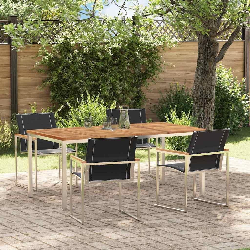 Maison Exclusive - Garten Essgruppe 5 pcs Braun Massivholz Akazie
