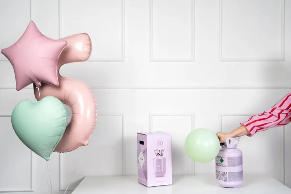 Réservoir hélium 30 ballons violet 75795 avec buse de gonflage pratique - 2