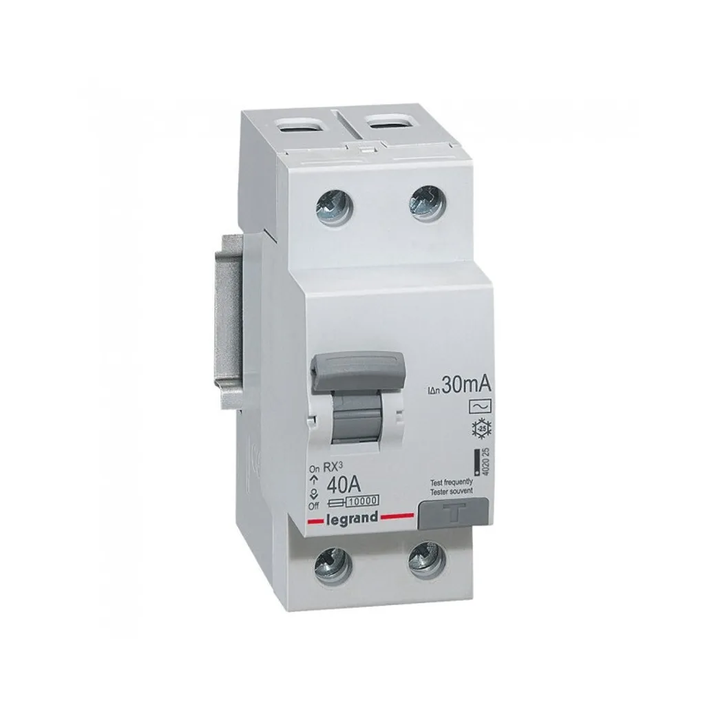Interrupteur différentiel Legrand RX3 2P 40A 30mA 6kA - Réf 402028