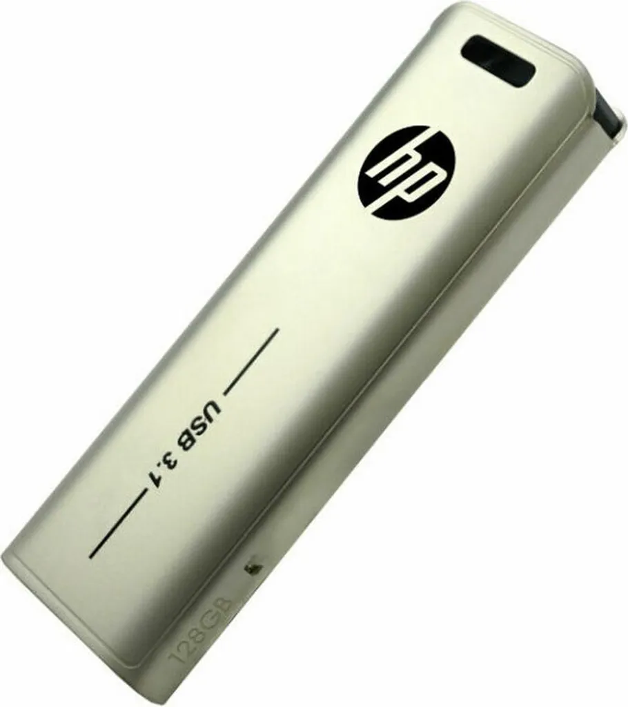 Clé USB 3.1 HP x796w 128 Go - Design Coulissant en Métal Argenté