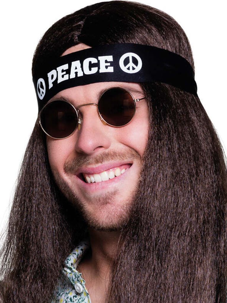 Peace Stirnband schwarz-weiß Produktbild 