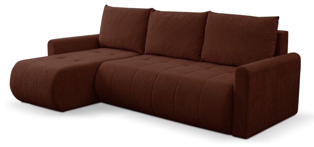 Selsey Timmone – Ecksofa mit Schlaffunktion & Bettkasten, Chenille, Universal, Kupfer