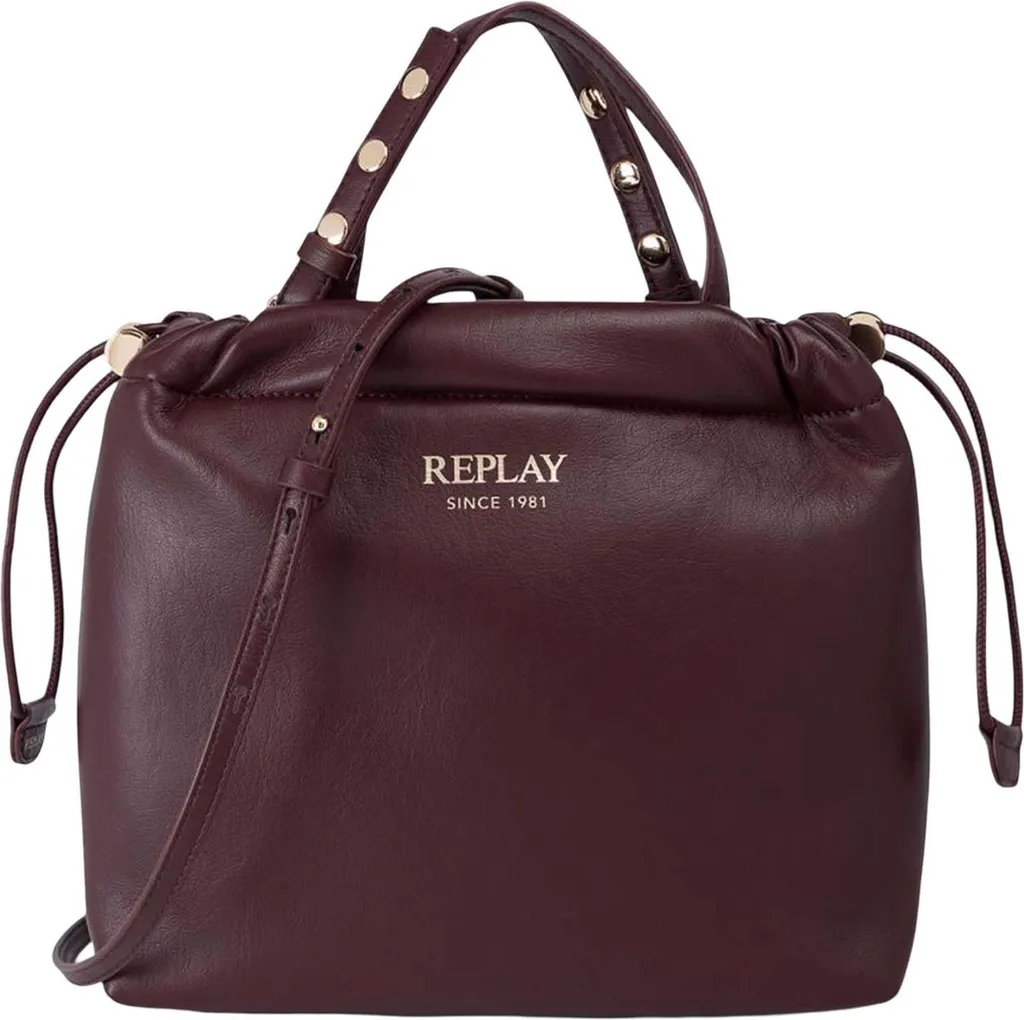 Borsa REPLAY Huckleberry Bordeaux: Design Essenziale e Funzionale