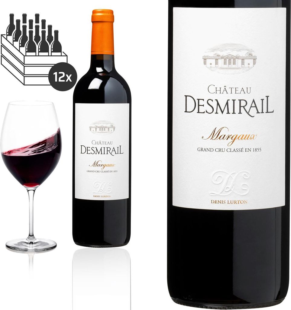 12er Karton 2019 Margaux Château Desmirail Grand Cru Classé Rotwein