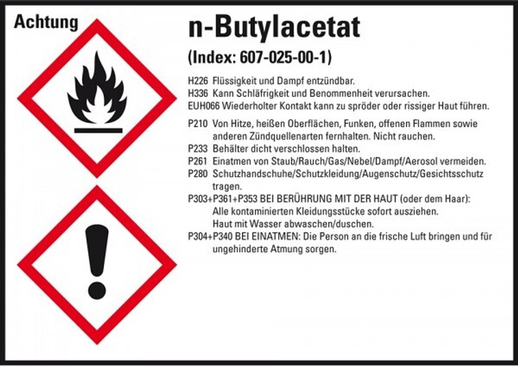Dreifke Aufkleber I GHS-Etikett n-Butylacetat, GefStoffV/GHS/CLP, Folie, 105...