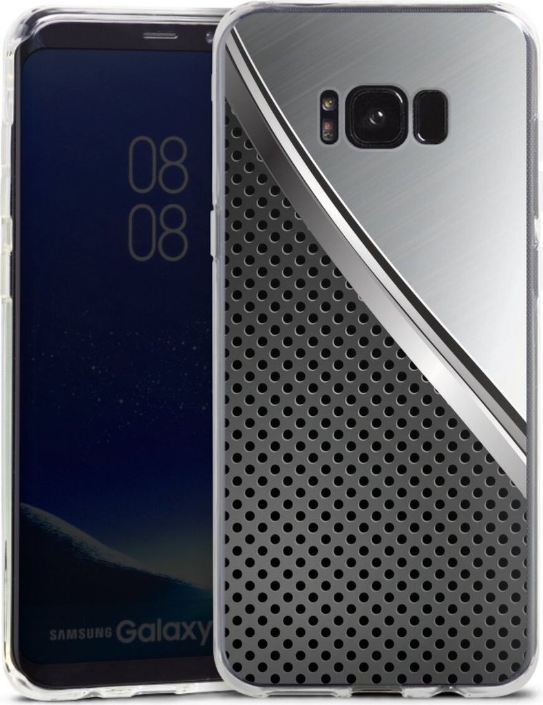 DeinDesign Handyhülle für Samsung Galaxy S8 Plus Silikon Hülle Case Smartphone Schutzhülle Carbon Metall Stahl