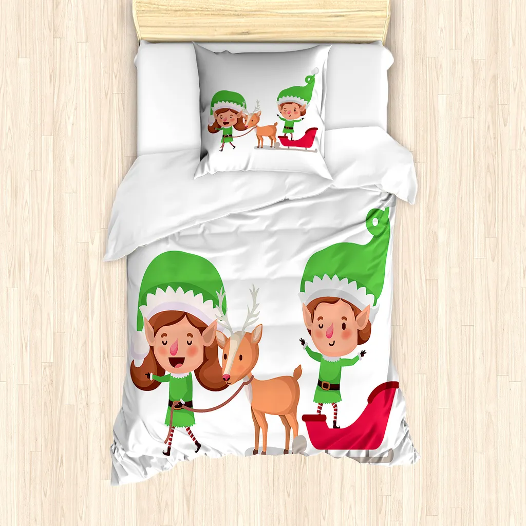 Copripiumino Natalizio Elfi 135x200 cm | Design ABAKUHAUS Multicolor