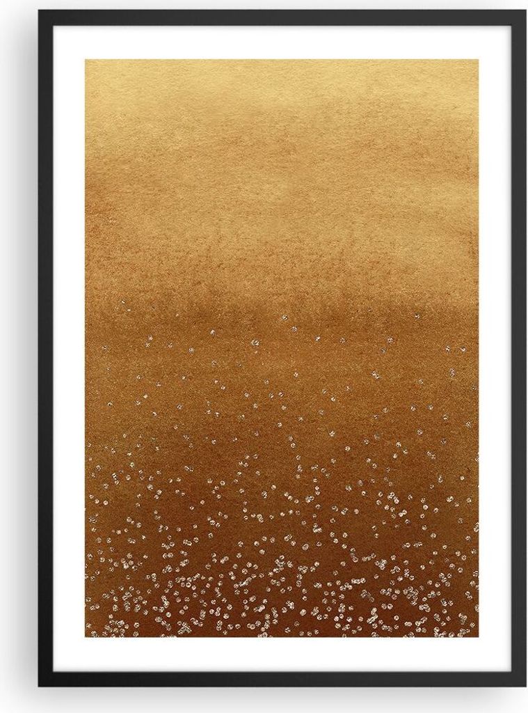 Gerahmtes Poster - Schwarzer Rahmen - Abstraktion Bier Gelb - 50x70 cm - Wand Bild - Wanddeko - Wandbilder - Kunstposter - Wandposter - Bilderrahme...