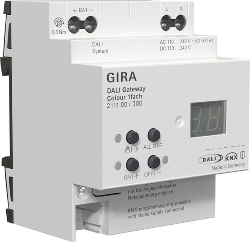 GIRA 211100 DALI Gateway Colour 1f REG KNX Secure