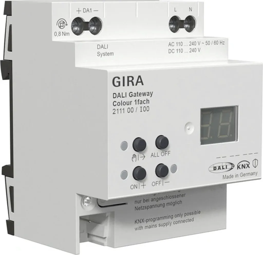 Module Gira DALI KNX Secure pour contrôle des couleurs d'éclairage REG