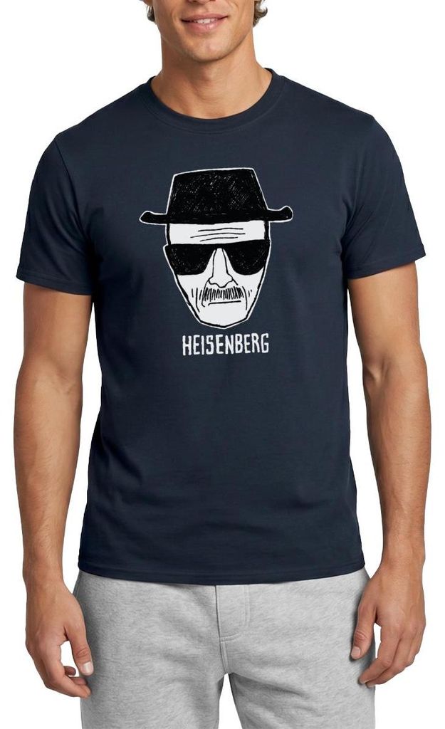 Spreadshirt Breaking Bad Heisenberg Skizze Zeichnung Männer T-Shirt, XL, Navy