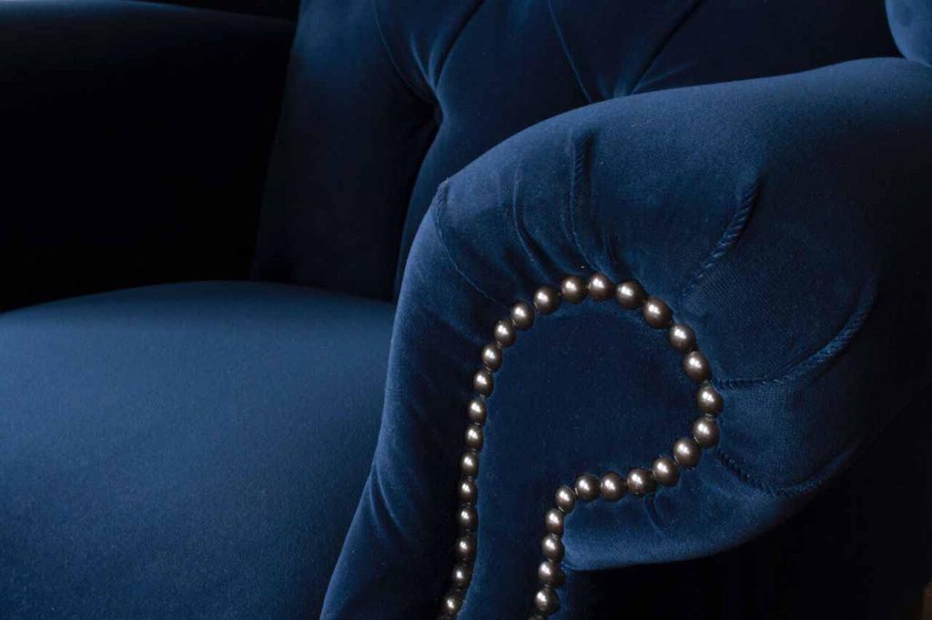 Chesterfield Ohrensessel mit Hocker Relax 1 Sitzer Sofa Einsitzer 2tlg