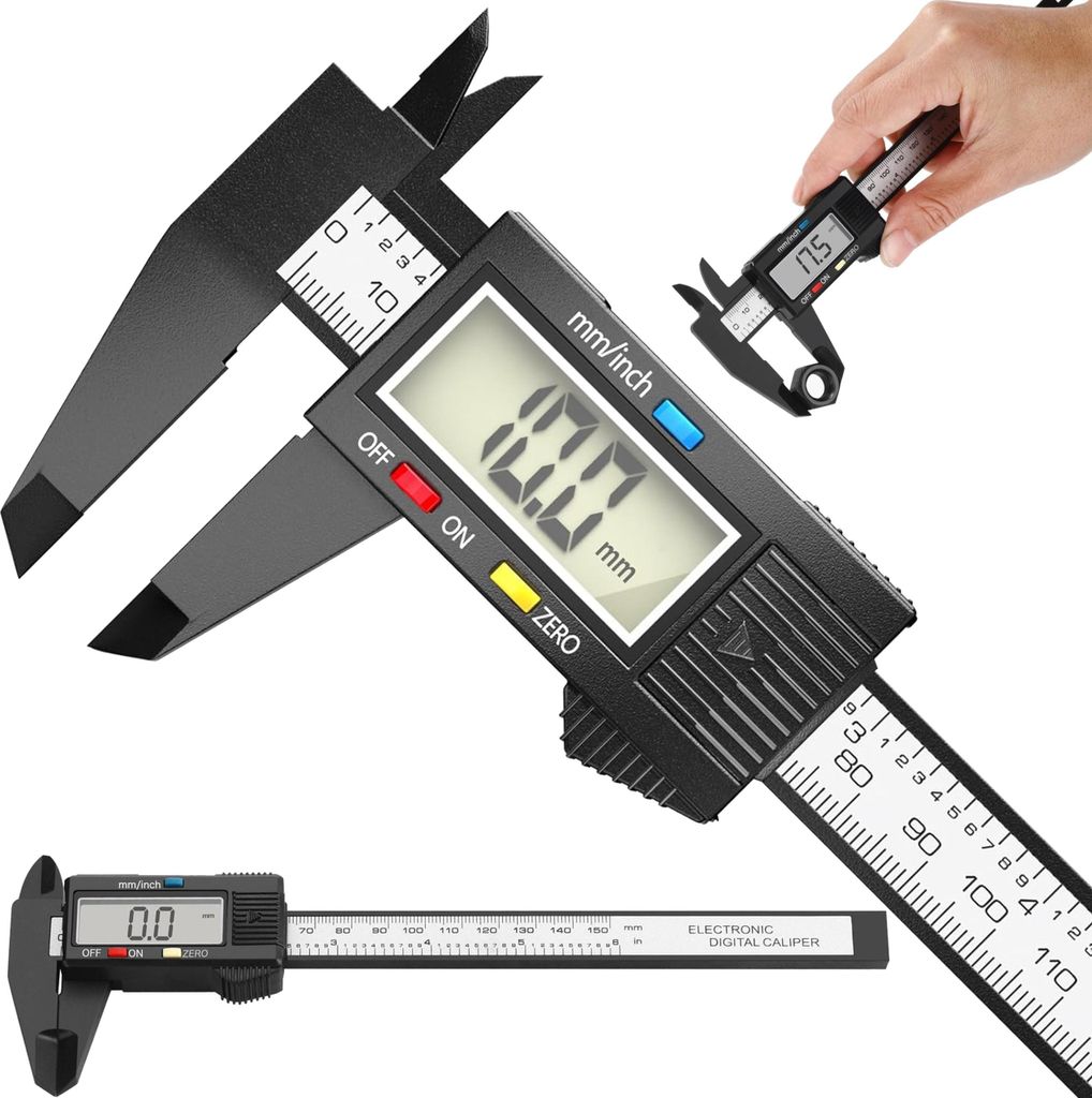 KRAFT&DELE | Messschieber Digitale, 0-150mm/0-6 Zoll, Hochpräzise Edelstahl Schieblehre, Elektronischer Digitaler Schieblehre, Messschieber, für ...