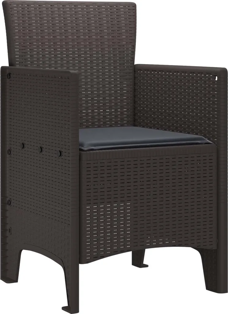 vidaXL Sedie da Esterno 4pz Marroni 53x49x85 cm in PP Resistente
