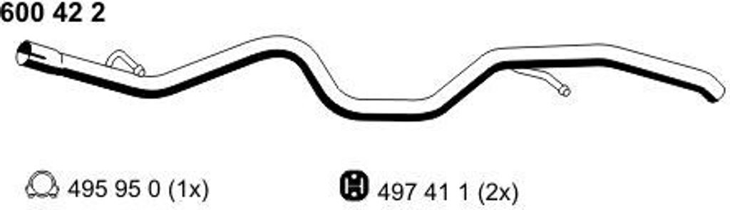 ERNST Abgasrohr Auspuffrohr für IVECO DAILY III Kasten/Kombi Hinten 600422