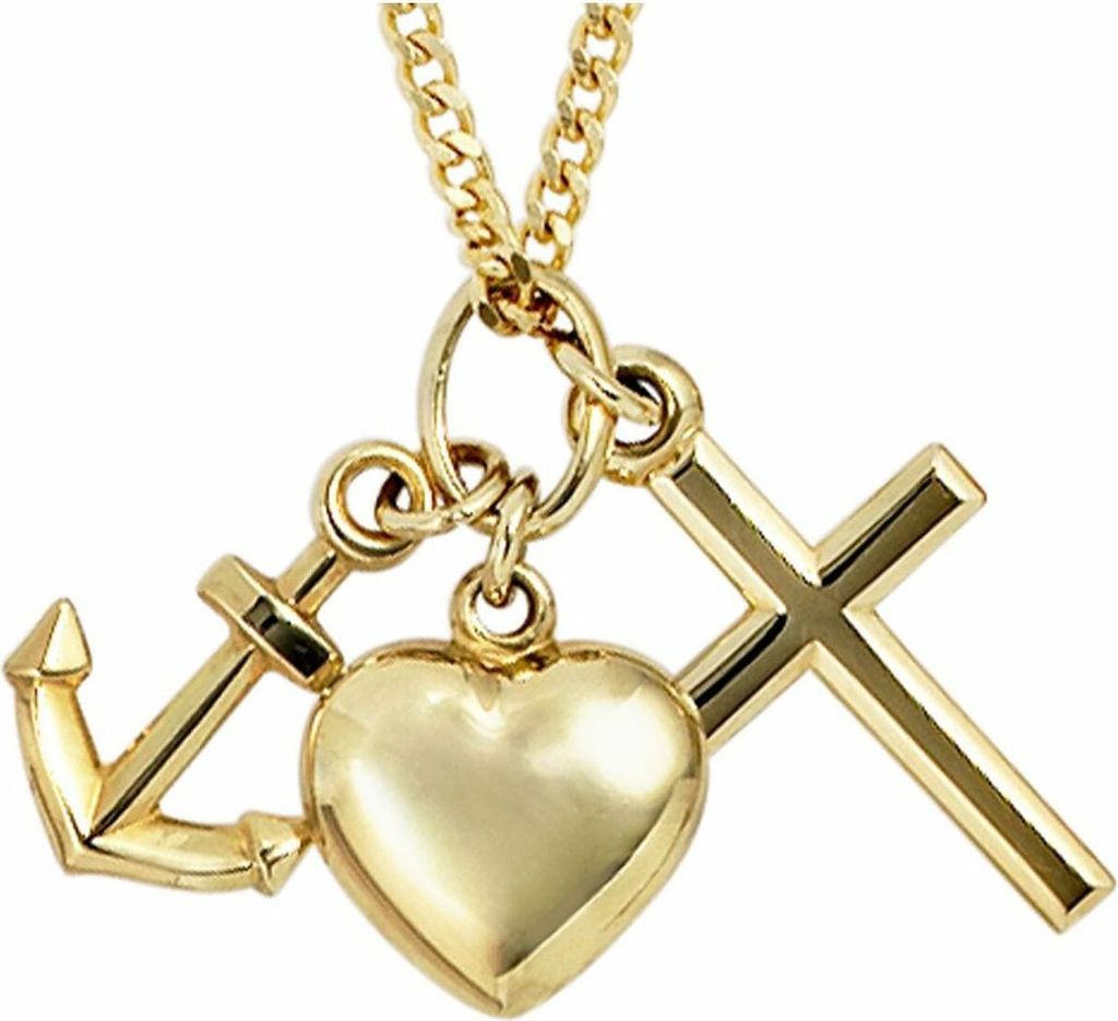 JOBO Anhänger Glaube Liebe Hoffnung 333 Gold Gelbgold