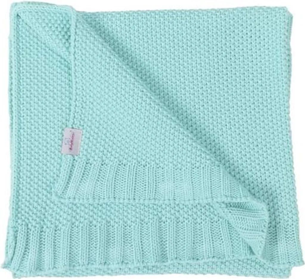 Couverture en coton bébé 80x100 TULLY Turquoise - Douceur certifiée - 2