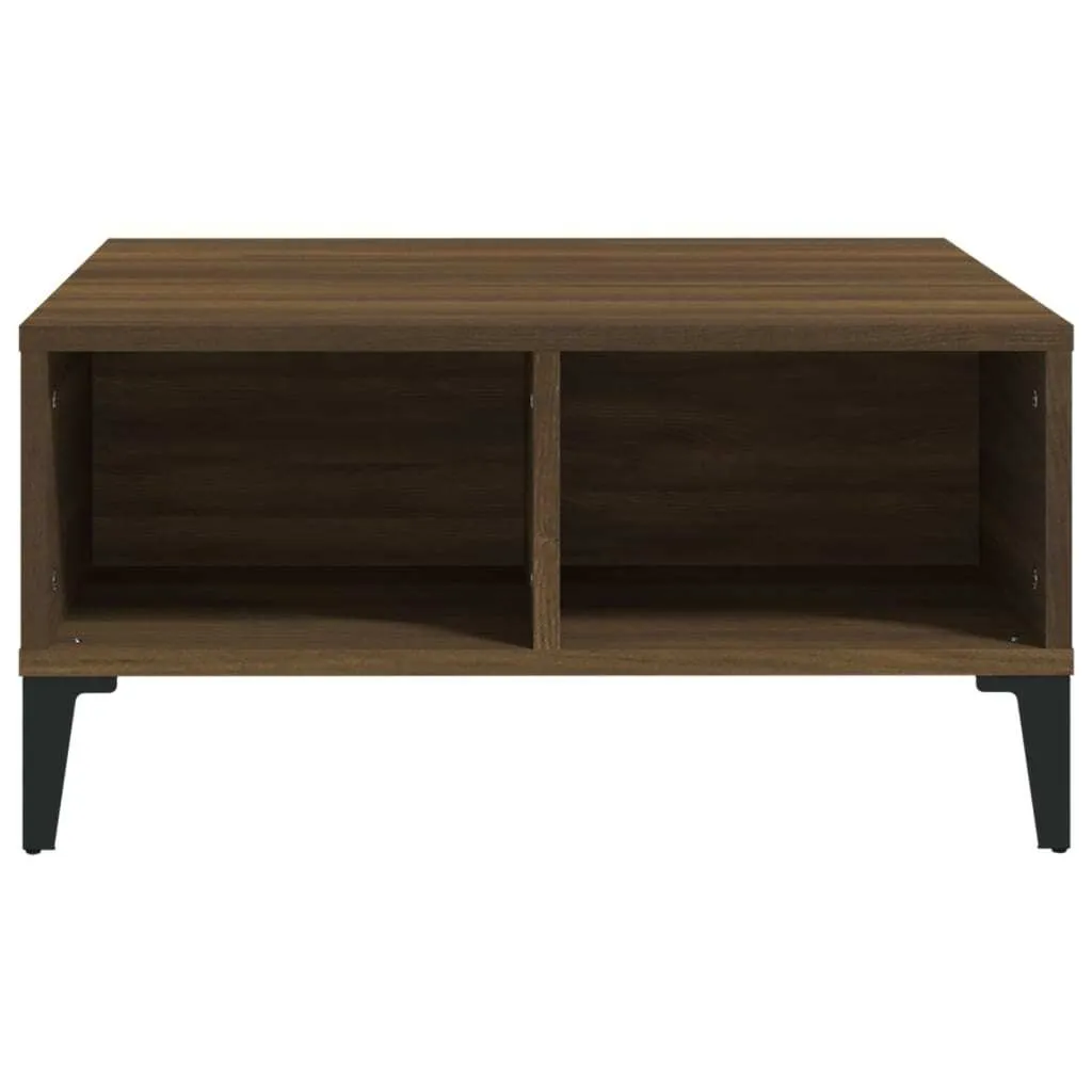 Table basse résistante aux taches 60x60 cm marron chêne facile à monter - 3