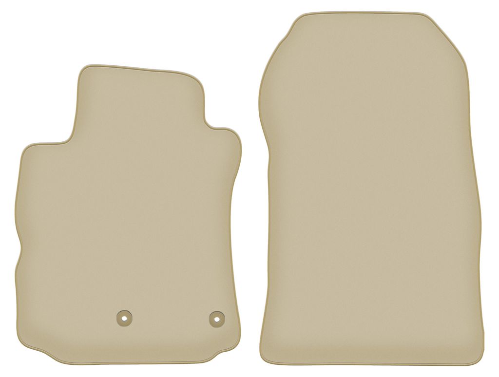Velours-Fußmatten Vorne PREMIUM beige passend für Renault Modus (2004-2012, Minivan) – mit Befestigungen – passgenau