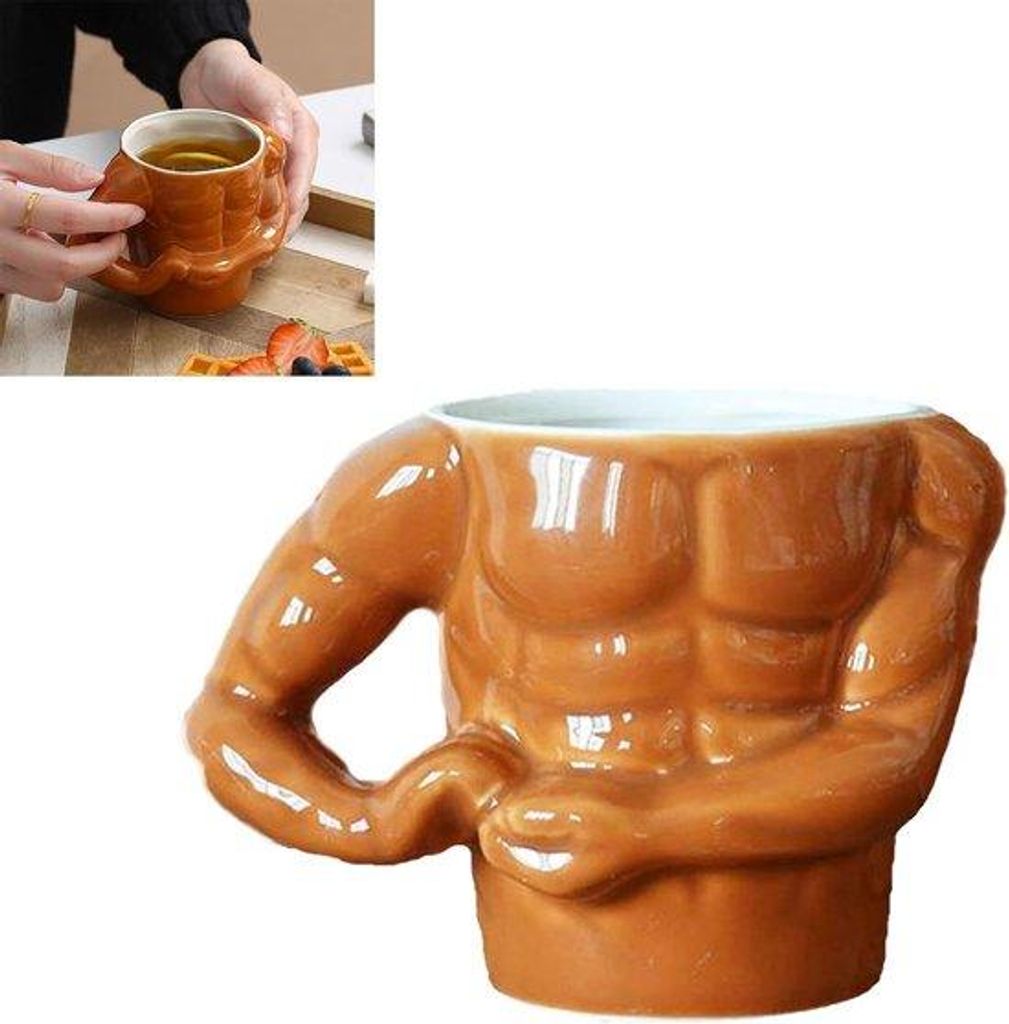 Porzellan-Tasse-Geschenk - Kaffee-Tasse - Einzigartige-Muskel-Design - Für Jungen geeignet - Einzelstück