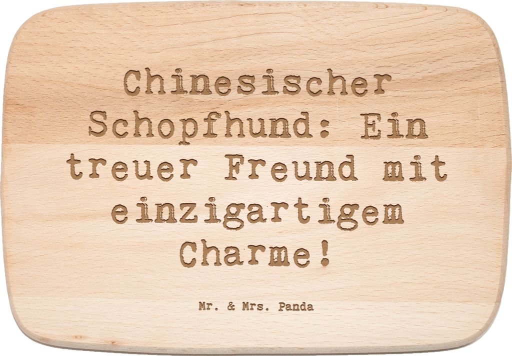 Mr. & Mrs. Panda Holzbrett Spruch Chinesischer Schopfhund Charme - Transparent - Geschenk, Hundeliebhaber, Hunderassen Pflege, sanftes Wesen, Schne...