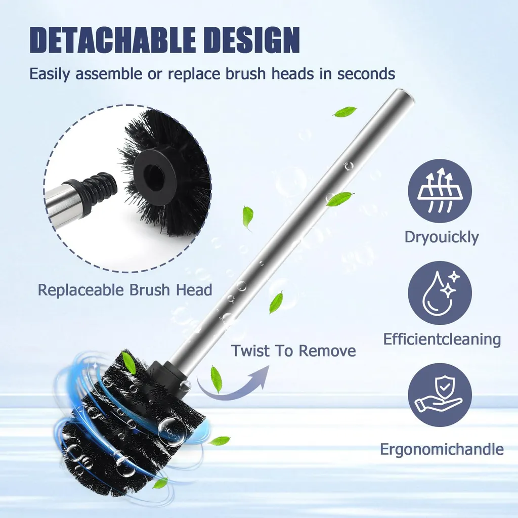 Nettoyage WC efficace : Kit brosse avec rechanges et manche inoxydable - 2