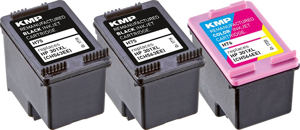 KMP Patrone HP HP301XL CH563EE Multipack BK/C/Y/M remanufactured