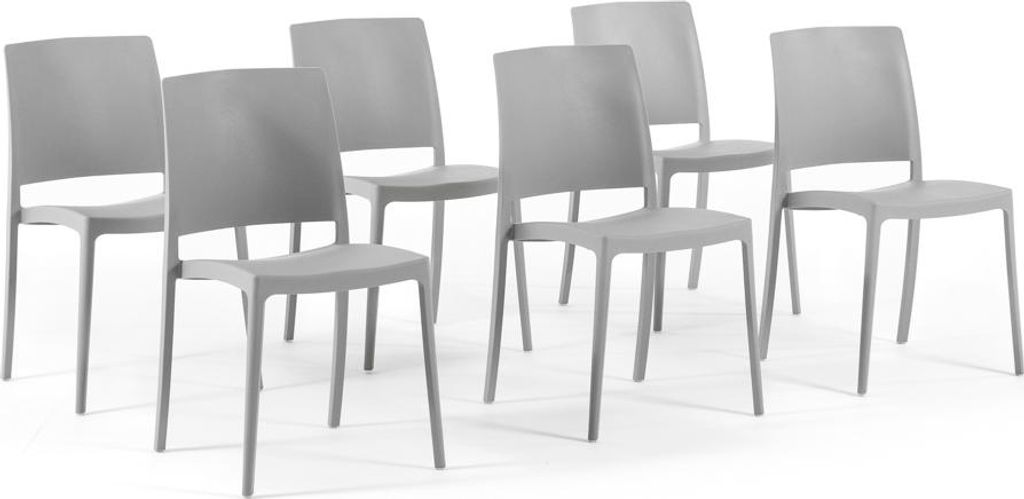 6er-Set stapelbare Stühle aus Polypropylen mit Glasfasern Produktbild 
