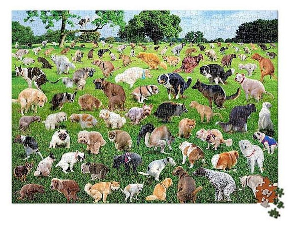 1000 Teile Puzzle 101 kackende Welpen Hunde kacken lustige Produktbild 