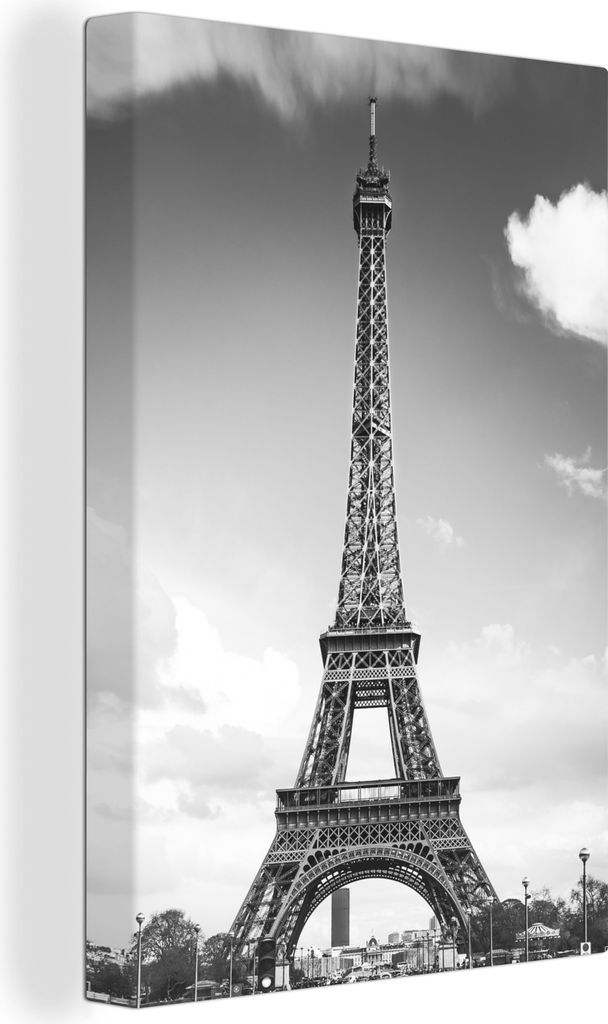 OneMillionCanvasses - Leinwandbilder - 90x140 cm, Der Eiffelturm zwischen den Wolken, Wandbilder Kunstdruck Wanddekoration - Wandschmucke - Schla...