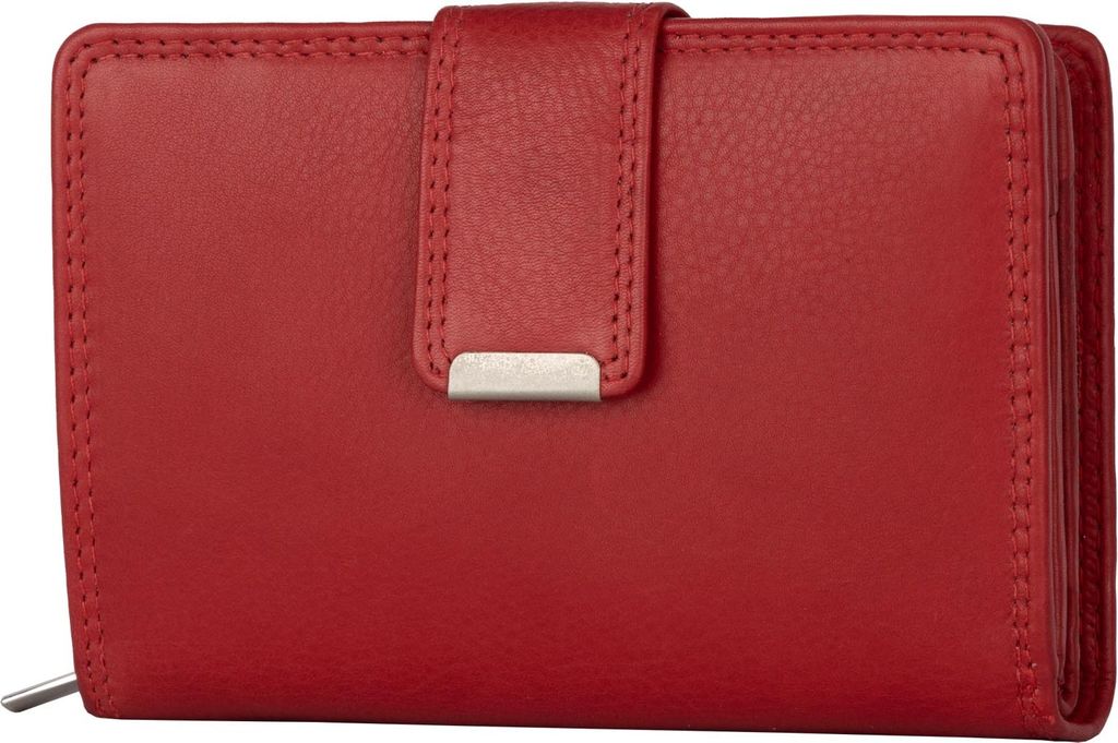 RFID Damen Geldbörse Portemonnaie Geldbeutel Damenbörse Rindleder Leder Grün Rot