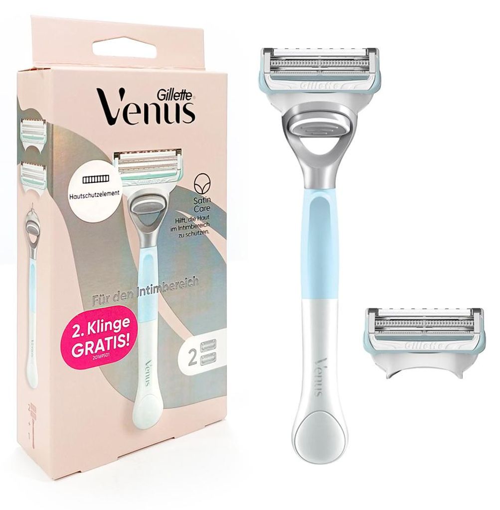 Gillette Venus Satin Care Rasierer für den Intimbereich mit 2 Klingen