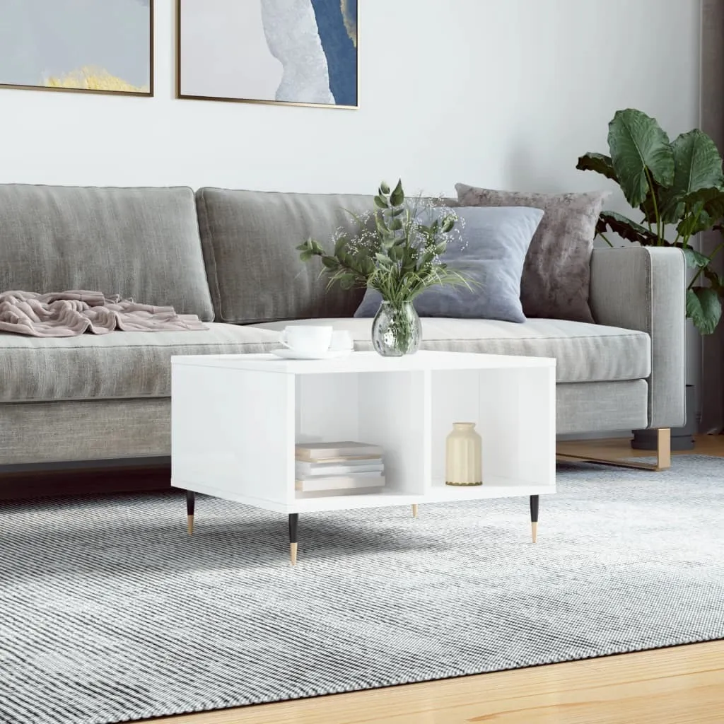 Maison Exclusive Tavolino Salotto Bianco Lucido 60x50 | Prezzo e Qualità