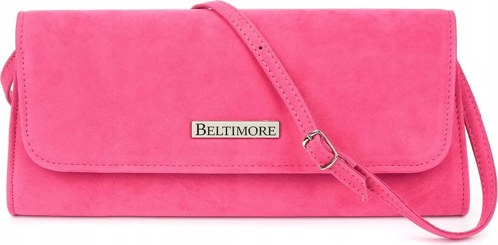 Sac pochette de soirée en velours rose fuchsia pour femme Beltimore