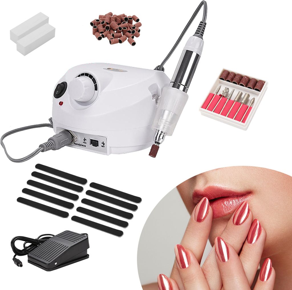 Jopassy Nagelfräser Maniküre Pediküre SET Nagel Design Nagelstudio Nail Art Weiß-B