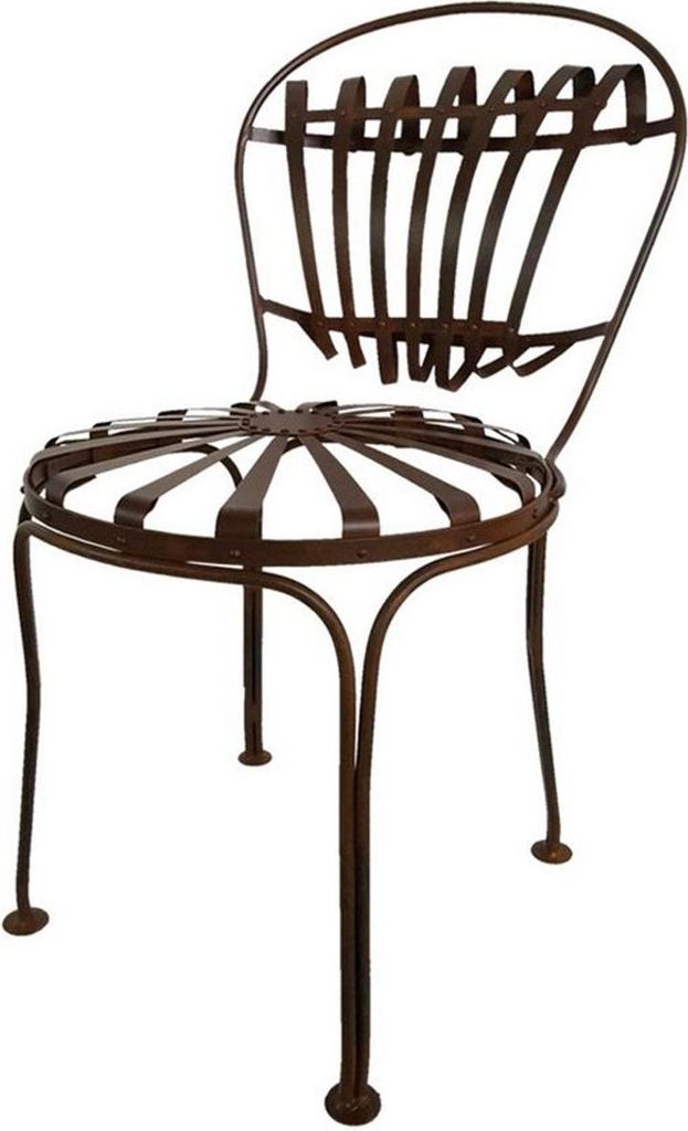 Casa Padrino Schmiedeeisen Gartenstuhl Ø 40 x H. 90 cm - verschiedene Farben - Jugendstil Gartenmöbel