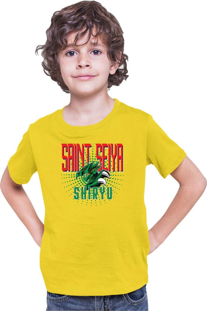 Kinder T-Shirt Japan Anime Manga Saint Anime Seiya Shiryu Shiryu, 5-6 Jahr - 116 / Gelb