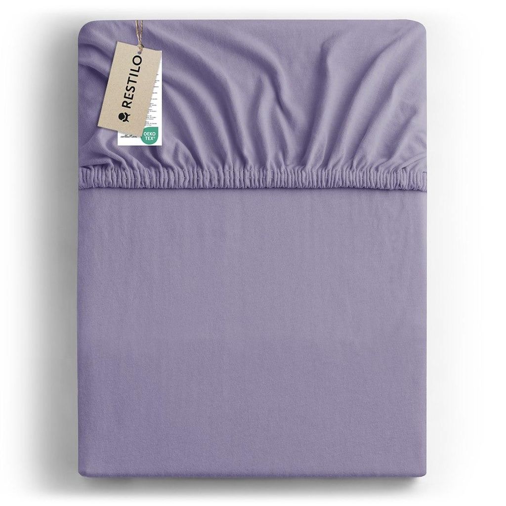 Spannbettlaken 100% Baumwolle Schlafzimmer Bettlacken Betttuch 220-240x220 Lavender