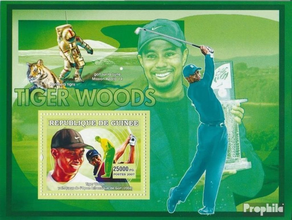 Briefmarken Guinea 2007 Mi Block 1174 (kompl. Ausgabe) postfrisch Golf - Tiger Woods