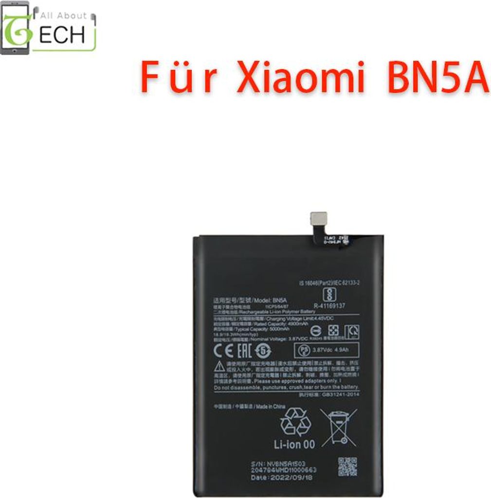Für Xiaomi Redmi Note 10 5G BN5A 5000mAh Akku Accu Batterie Produktbild 