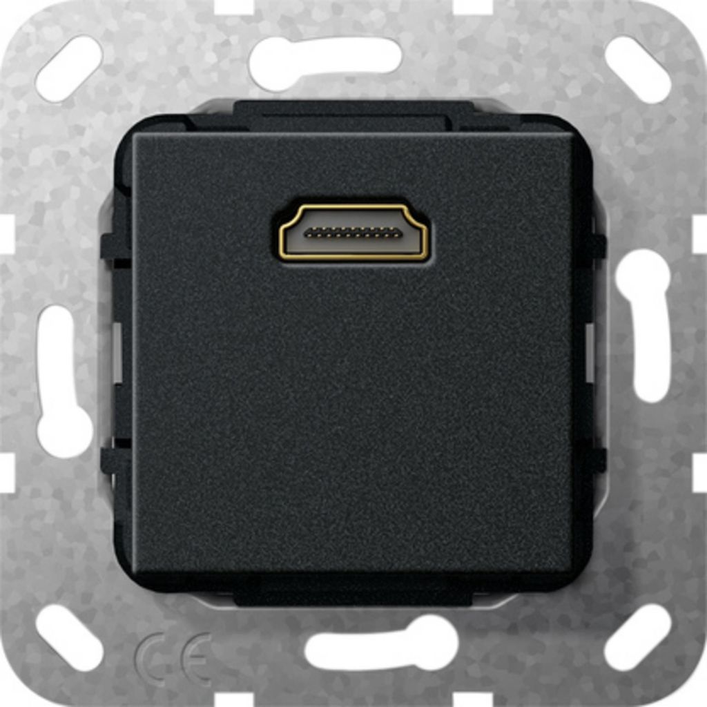 GIRA HDMI Kabelpeitsche Einsatz 567010 Schwarz matt Produktbild 