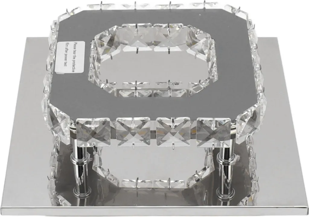 Éclairage salon et couloir plafonnier LED carré cristal moderne 12W