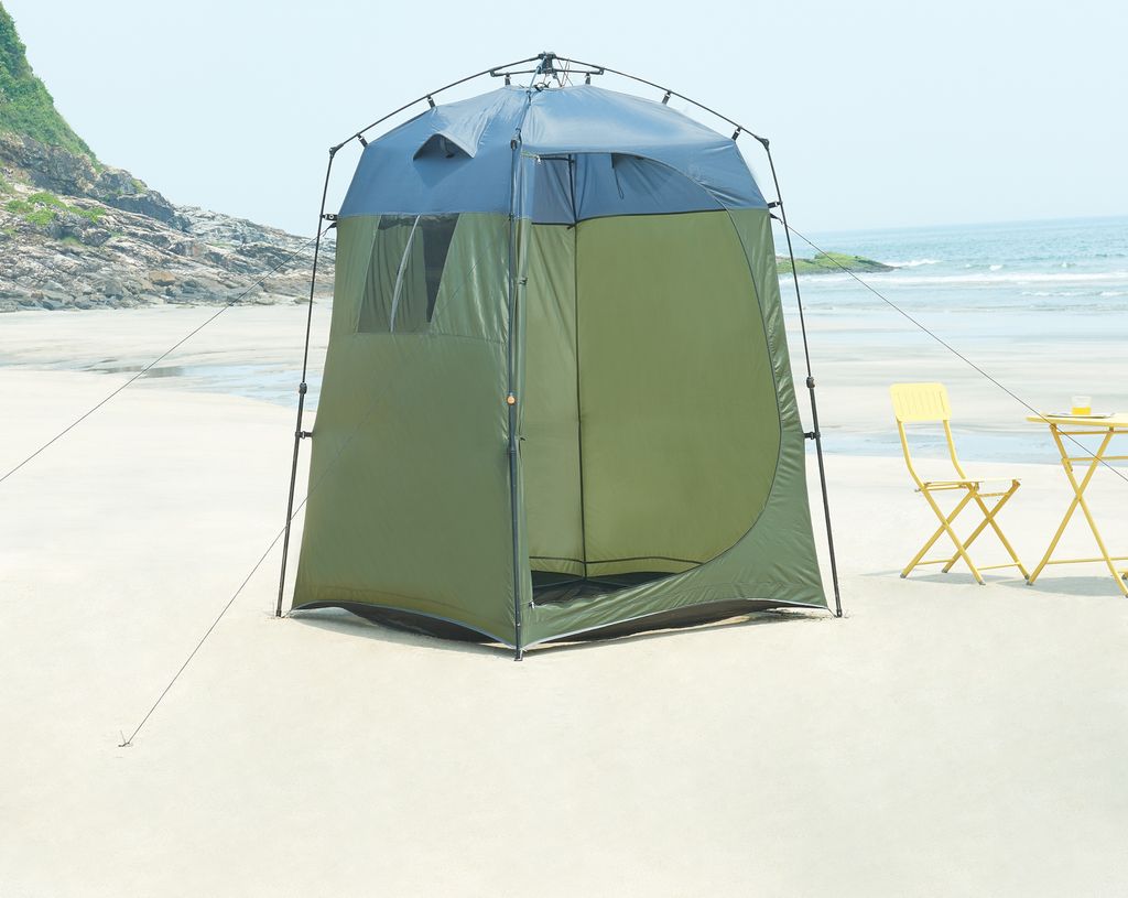Pop-Up Duschzelt ‘Ayas’ wasserdicht 150 x 150 x 200 cm Grün / Grau