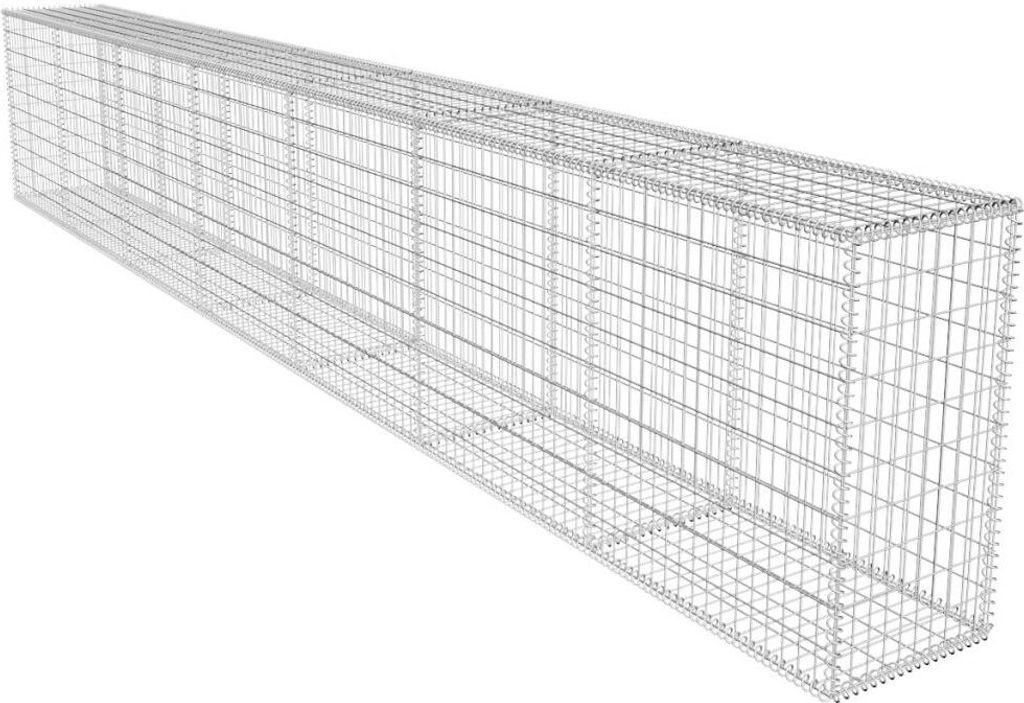 vidaXL Gabionenwand mit Abdeckung Verzinkter Stahl Produktbild 